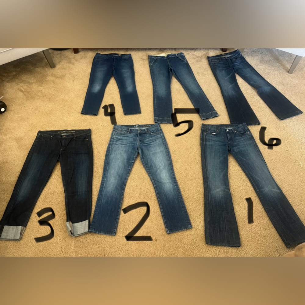 6 pairs of jeans